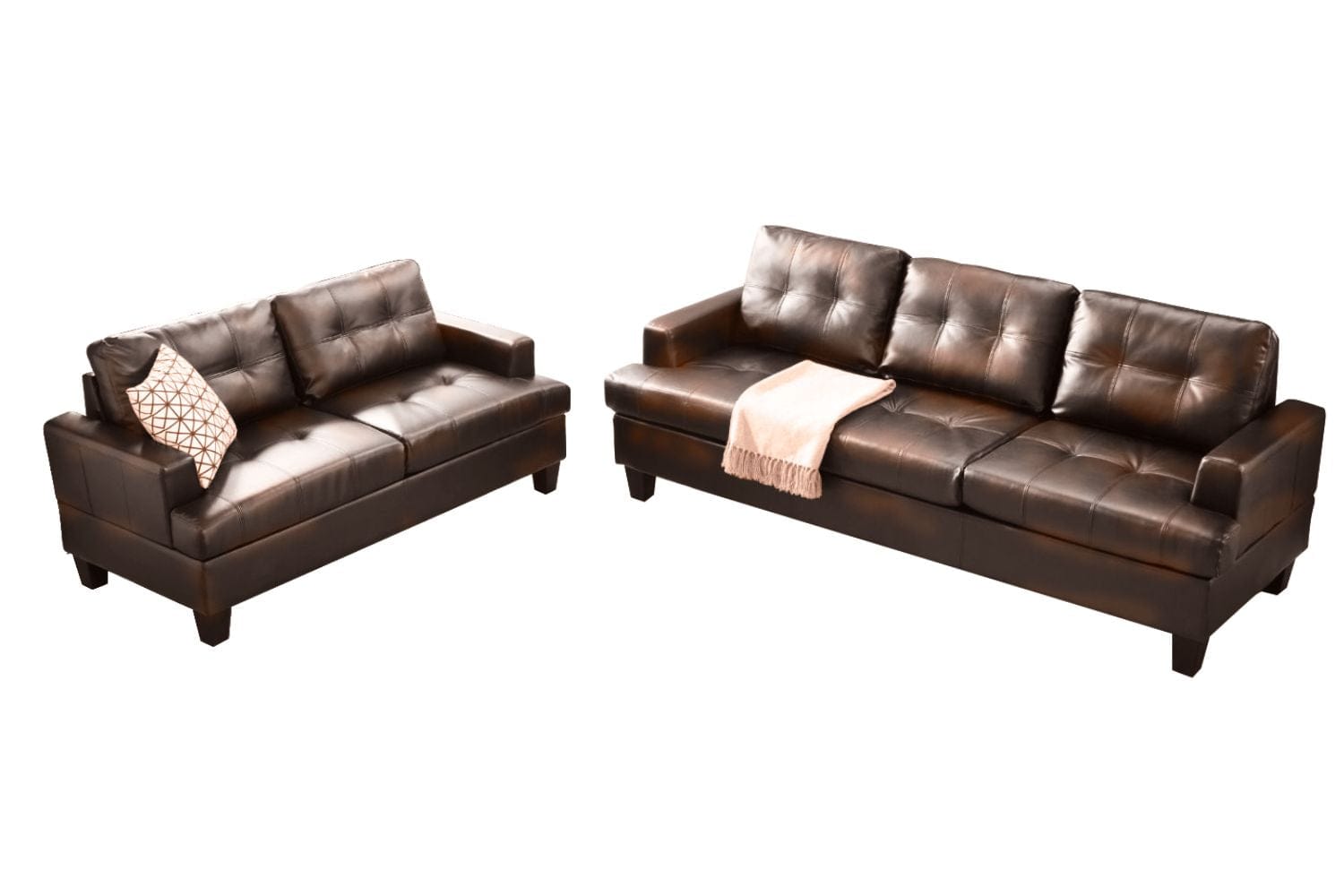 BroDeals 3 seater Sofa Knollwood 3 Seater Faux Leather Sofa - Brown