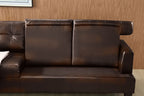 BroDeals 3 seater Sofa Knollwood 3 Seater Faux Leather Sofa - Brown