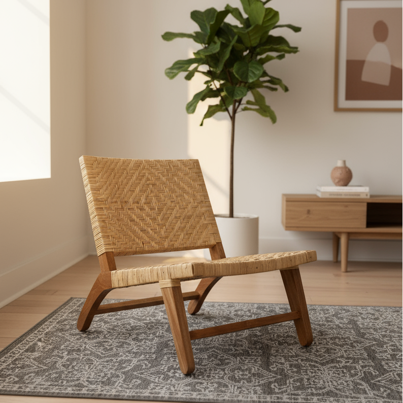 Casual Chair - Teak & Rattan