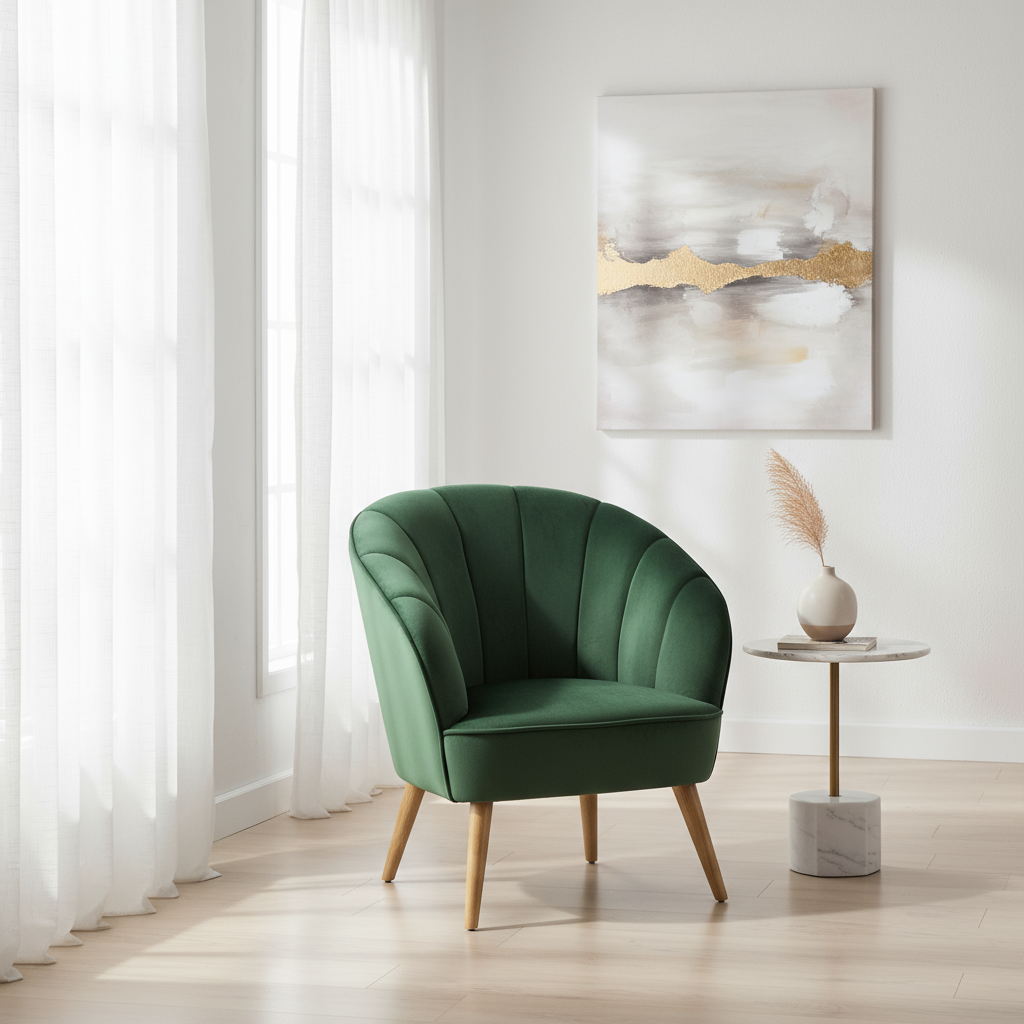Gemma Velvet Armchair - Green