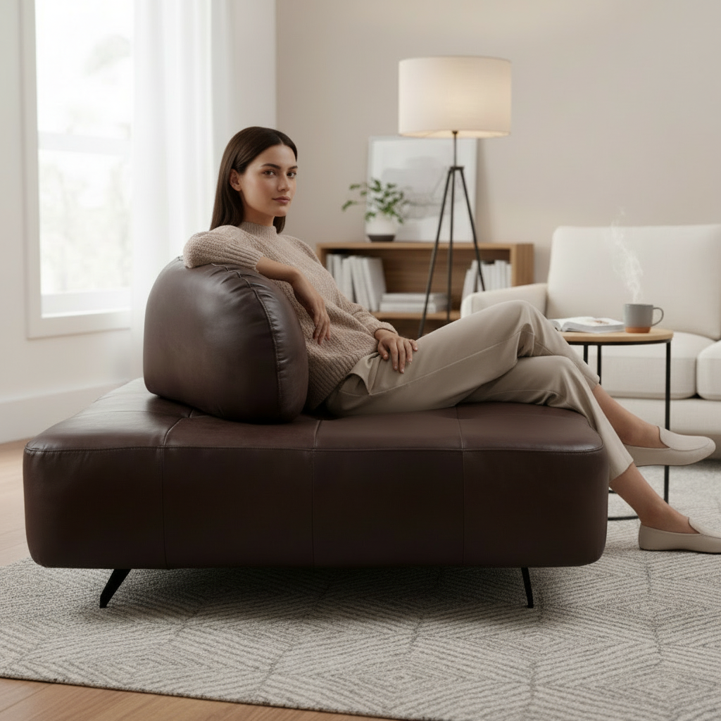 Georgio XL Leather Chair Cuba Brown