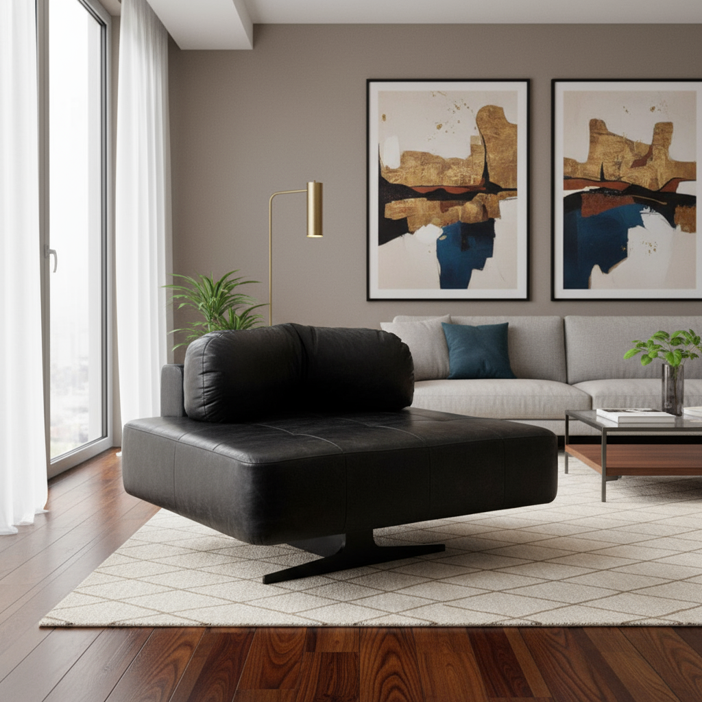 Georgio XL Leather Chair Slate Black