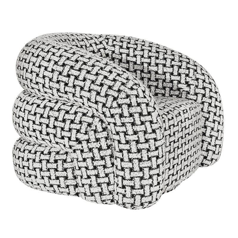 BroDeals Arm Chairs, Recliners & Sleeper Chairs Houndstooth Swivel Armchair - Black & White