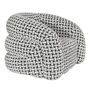 BroDeals Arm Chairs, Recliners & Sleeper Chairs Houndstooth Swivel Armchair - Black & White