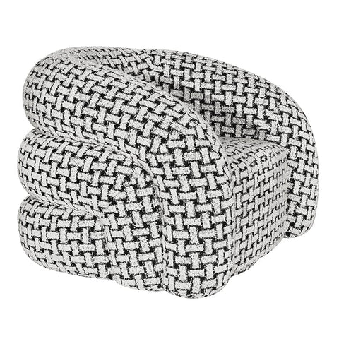 BroDeals Arm Chairs, Recliners & Sleeper Chairs Houndstooth Swivel Armchair - Black & White