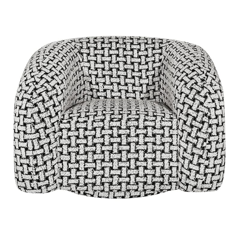 BroDeals Arm Chairs, Recliners & Sleeper Chairs Houndstooth Swivel Armchair - Black & White