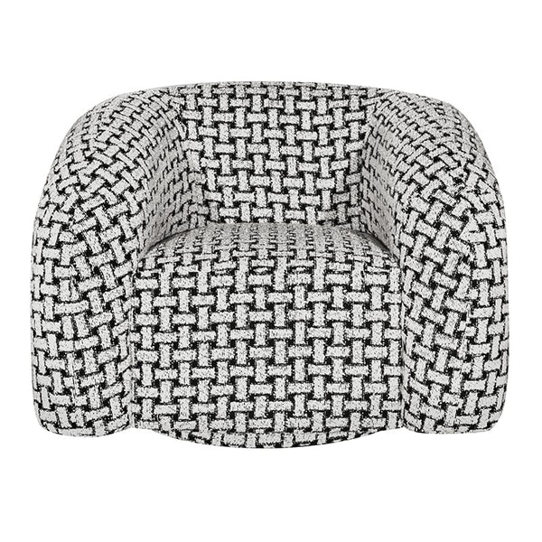 BroDeals Arm Chairs, Recliners & Sleeper Chairs Houndstooth Swivel Armchair - Black & White