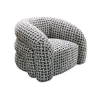 BroDeals Arm Chairs, Recliners & Sleeper Chairs Houndstooth Swivel Armchair - Black & White