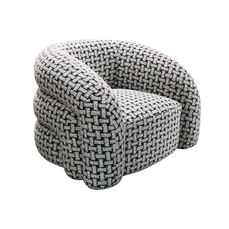 BroDeals Arm Chairs, Recliners & Sleeper Chairs Houndstooth Swivel Armchair - Black & White