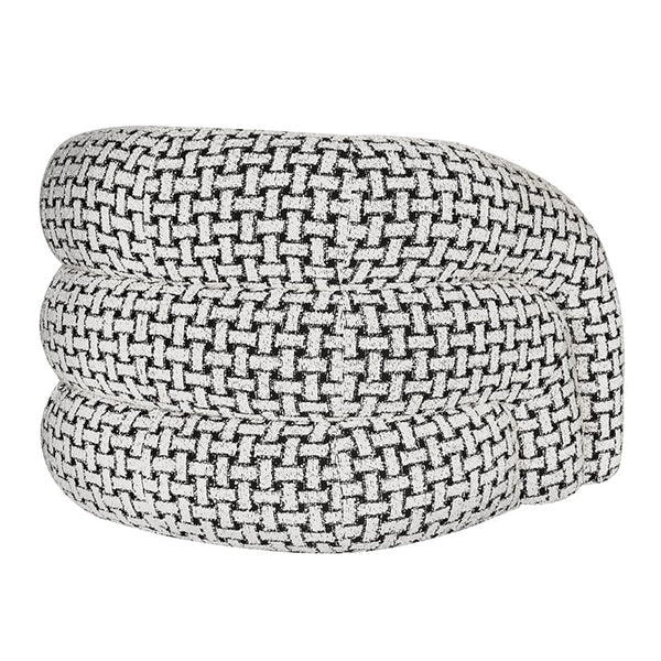 BroDeals Arm Chairs, Recliners & Sleeper Chairs Houndstooth Swivel Armchair - Black & White