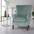 BroDeals Arm Chairs, Recliners & Sleeper Chairs Wingback Armchair - Teal Blue
