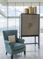 BroDeals Arm Chairs, Recliners & Sleeper Chairs Wingback Armchair - Teal Blue