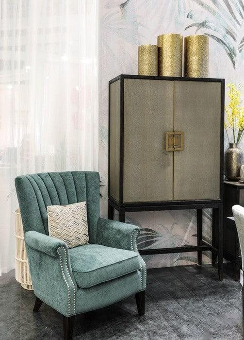 BroDeals Arm Chairs, Recliners & Sleeper Chairs Wingback Armchair - Teal Blue