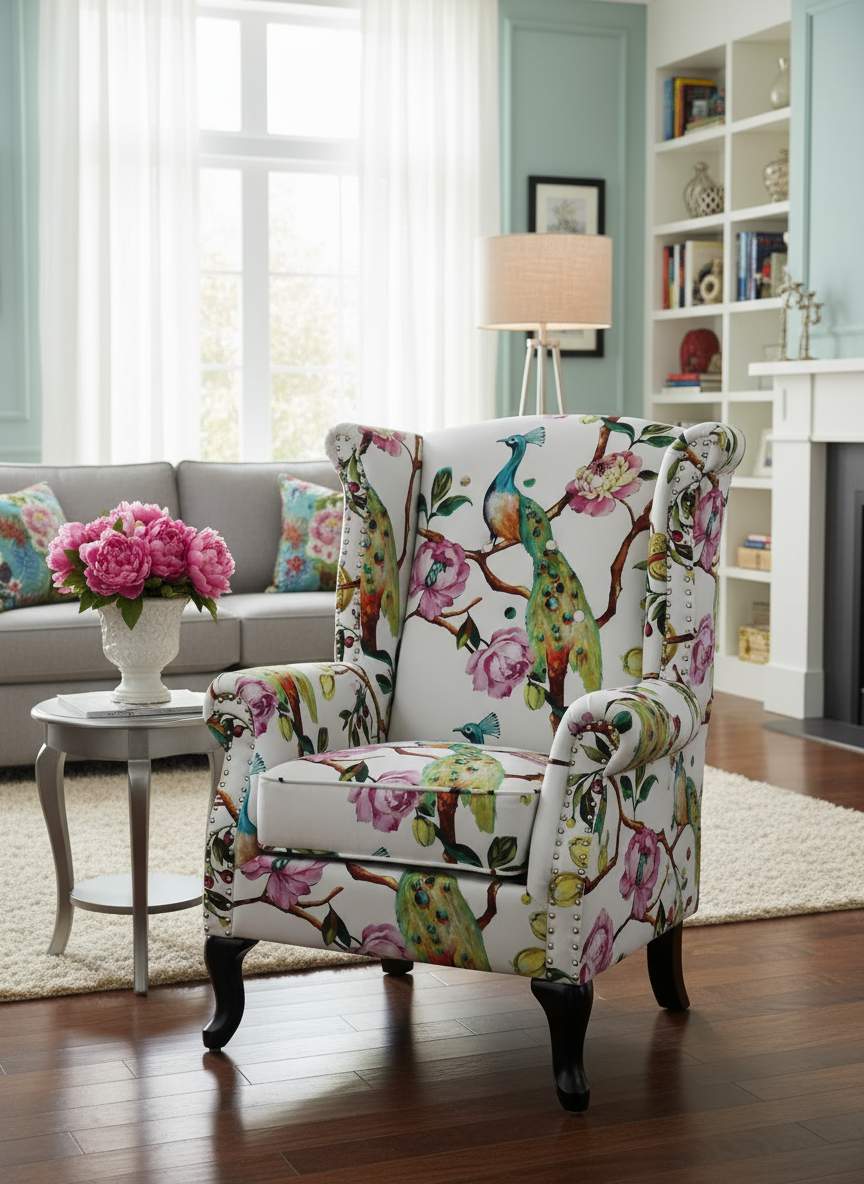 Peacock Wingback Chair