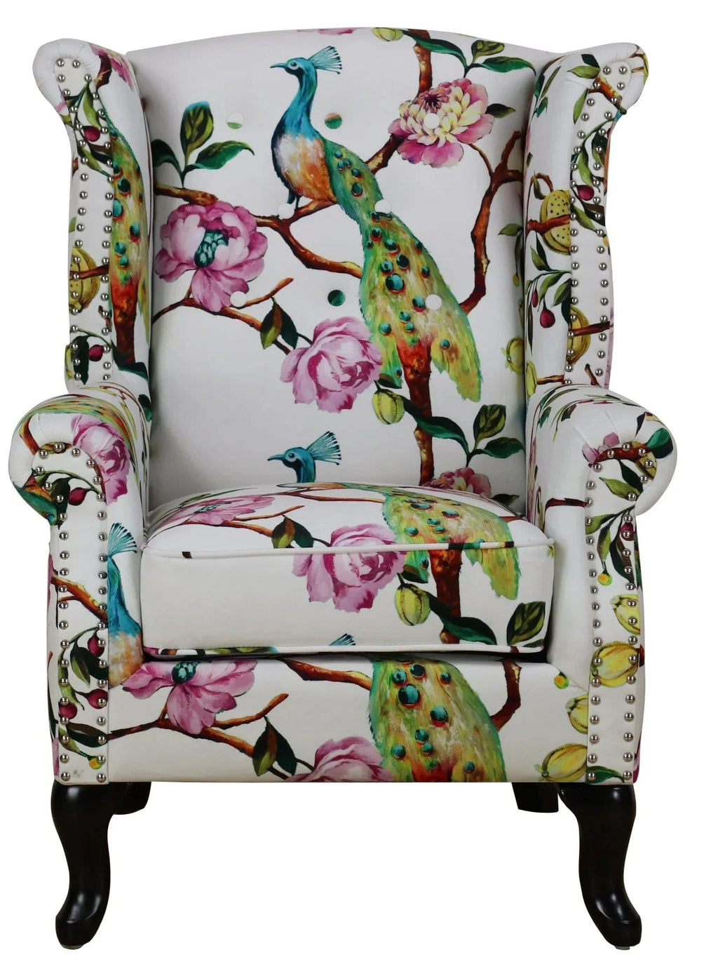 BroDeals Armchair Peacock Wingback Chair