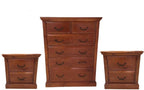 BroDeals bedroom set Tallboy | Bedside Table - Set of 3