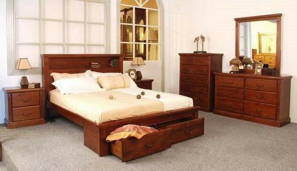 BroDeals Bedroom Suite Marina 4Pcs Bedroom Suite with Storage Drawers - King