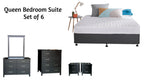 BroDeals Bedroom Suite Tina bedroom Suite Black - Set of 6
