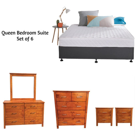 BroDeals Bedroom Suite Tina bedroom Suite Honey - Set of 6