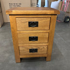 BroDeals Bedside Table Oak 3 Drawer Bedside Table