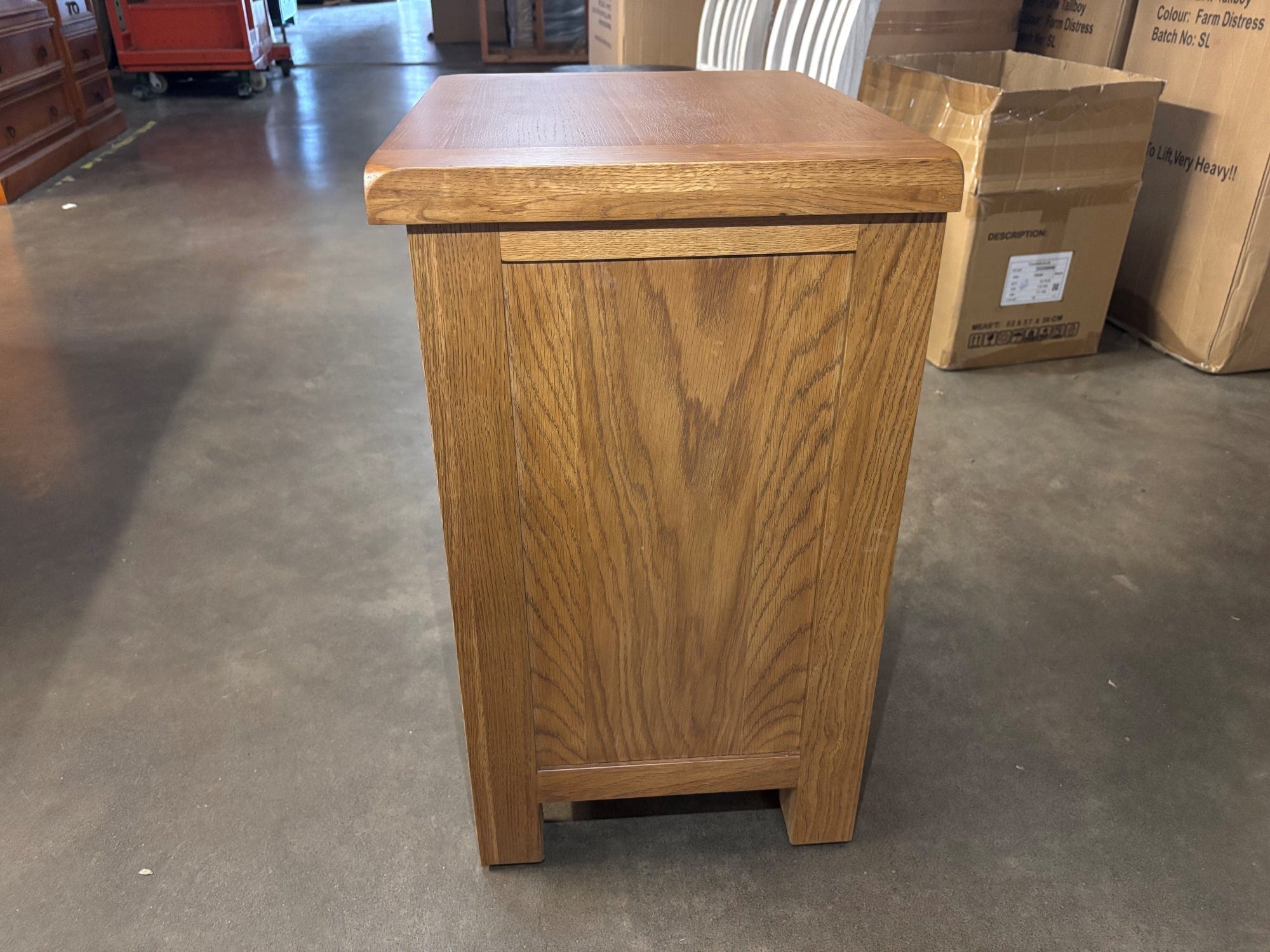 BroDeals Bedside Table Oak 3 Drawer Bedside Table