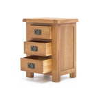 BroDeals Bedside Table Oak 3 Drawer Bedside Table