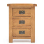 BroDeals Bedside Table Oak 3 Drawer Bedside Table