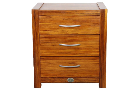 BroDeals Bedside Table Wanaka Rimu Bedside Cabinet - 3 Drawers