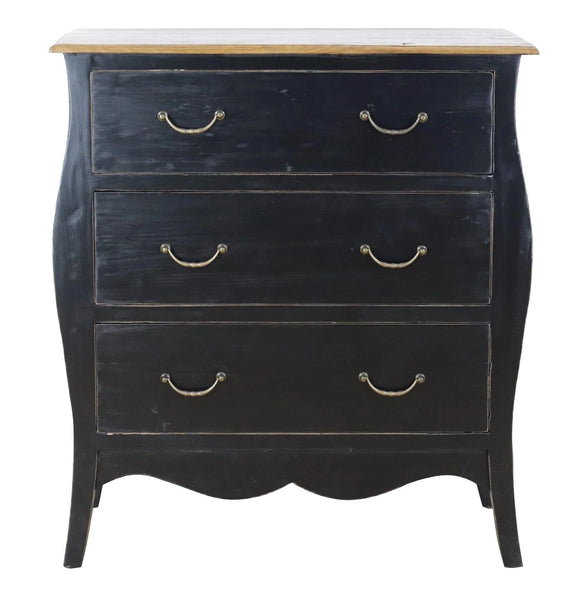 BroDeals Blanket Chest 3 Drawers Black Chest - Recycled Fir