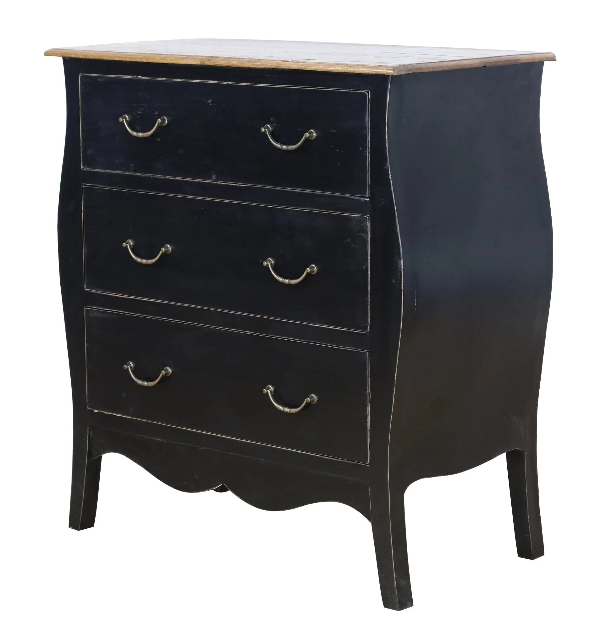 BroDeals Blanket Chest 3 Drawers Black Chest - Recycled Fir