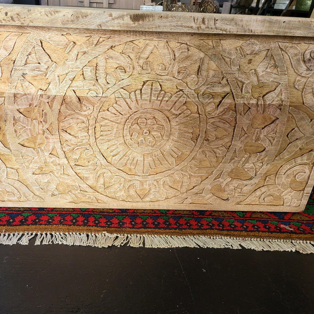 BroDeals Blanket Chest Carved Wooden Trunk