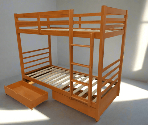 BroDeals bunk Bed Bunk Bed W/ 2 Drawers - Honey