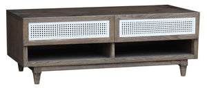 BroDeals Coffee Tables Coffee Table with Rattan Drawers