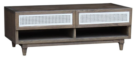 BroDeals Coffee Tables Coffee Table with Rattan Drawers