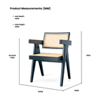 BroDeals Dining Chair Liverpool Rattan Armchair | Dining Chair - Black