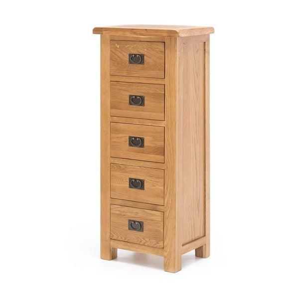 BroDeals dressers Oak 5 Drawer Slimboy