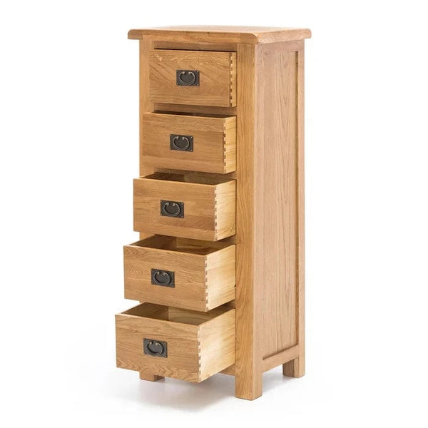 BroDeals dressers Oak 5 Drawer Slimboy