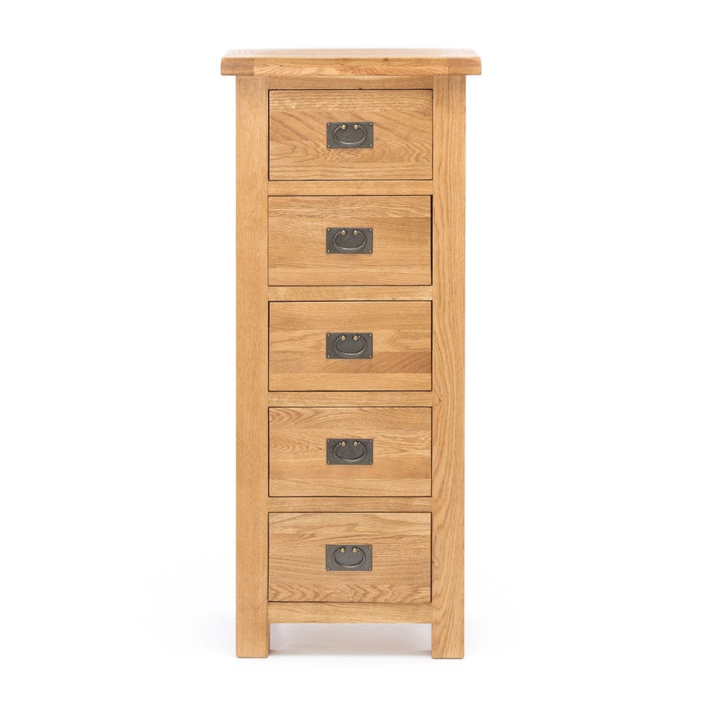 BroDeals dressers Oak 5 Drawer Slimboy