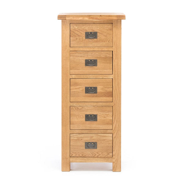 BroDeals dressers Oak 5 Drawer Slimboy