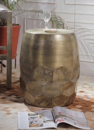 BroDeals End Tables Brass Stool 51cm