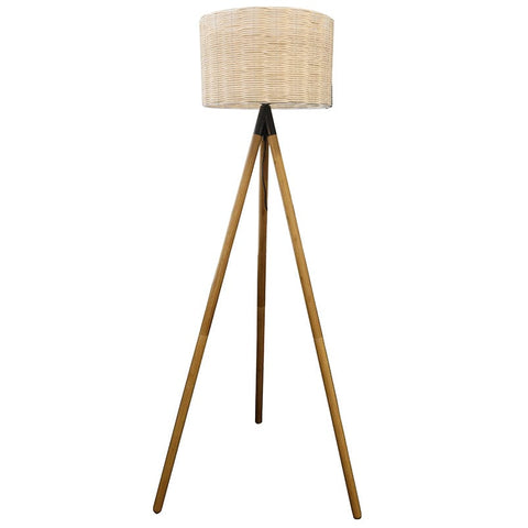 BroDeals Floor Lamps Rattan Floor Lamp on Tripod