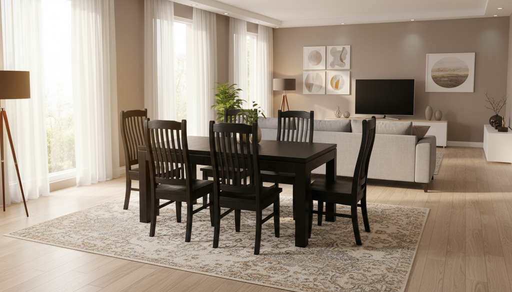 Pine Dining Suite 5Pcs-Black