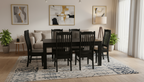 Pine Dining Suite 9Pcs-Black
