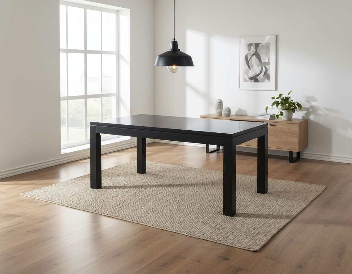 Pine Dining Table 1500-Black