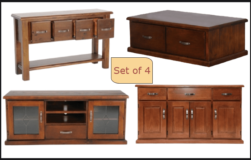 BroDeals Living Room Set Furniture Set | TV Unit | Coffee Table | Hall Table | Buffet Table