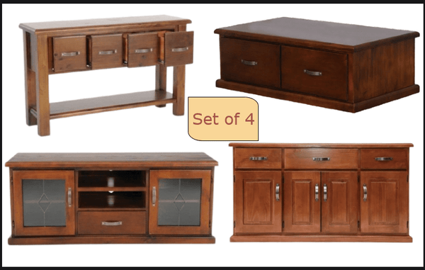 BroDeals Living Room Set Furniture Set | TV Unit | Coffee Table | Hall Table | Buffet Table