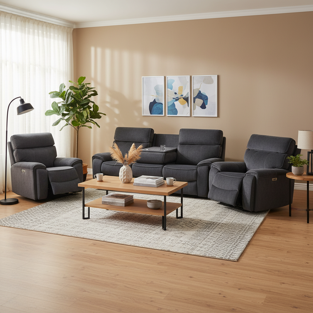 Ashleigh Electric Recliner Lounge Suite - 3+1+1