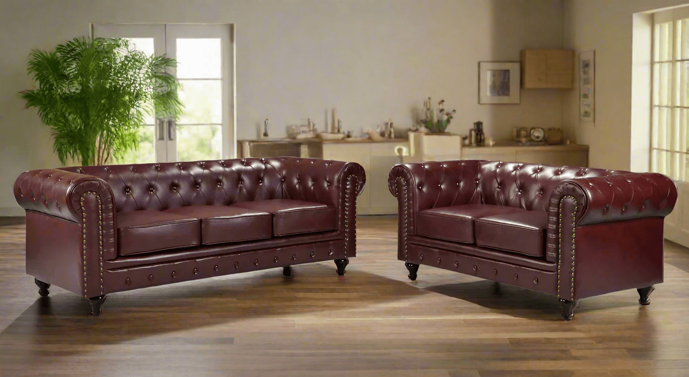 BroDeals Lounge Suite Boston Chesterfield Sofa Set - 3+2