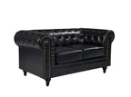 BroDeals Lounge Suite Boston Chesterfield Sofa Set - 3+2 - Black