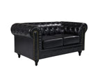 BroDeals Lounge Suite Boston Chesterfield Sofa Set - 3+2 - Black